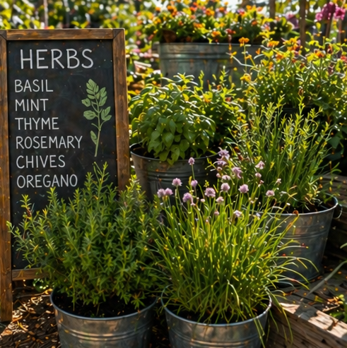 Potted herbs